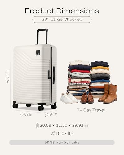 Image of Coolife Luggage, Lightweight PC Hardside Suitcase, Checked-Large 28-Inch | Dual Spinner Wheels, TSA-Approved Lock, Upgraded PC Hardshell, Large-Capacity Checked Luggage, Durable Travel Suitcase