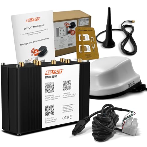 SELFSAT MWR 5550 biały (4G / LTE / 5G i WLAN Internet Router do 3,3 Gbps z anteną dachową 5G)