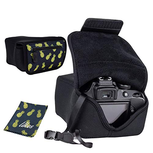 Ukes DSLR SLR Padded Neoprene Camera Case with Ultra Soft Interior, Reinforced Seams, Accessory Pocket, and Lens Cloth (The Piñas) Ukes DSLR SLR Padded Neoprene Camera Case with Ultra Soft Interior, Reinforced Seams, Accessory Pocket, and Lens Cloth (The Piñas)
