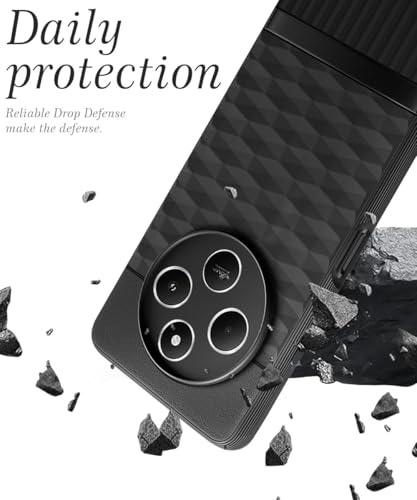 Image of WOW IMAGINE Back Cover for Redmi A4 5G | Poco C75 | 14C 5G |Poco M7 with Hexa Cube Design | Ultra Slim Rubberised Case | Inner Velvet Fabric | Silicone Flexible Mobile Case | Camera Protection - Black