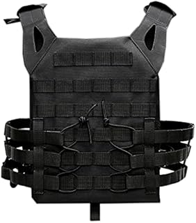 Tactical Airsoft Outdoor Molle Breathable JPG Vest Game Protective Vest Modular Chest Set Vest for fun (Black)