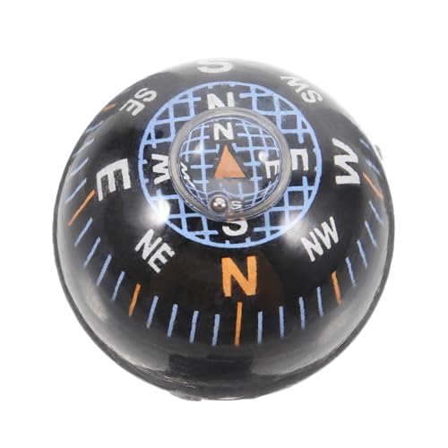 Toyvian Black Guide Ball Mini Compass for Car Dashboard Camping Hiking Automotive Ball Compass Plastic Material for Outdoor Use