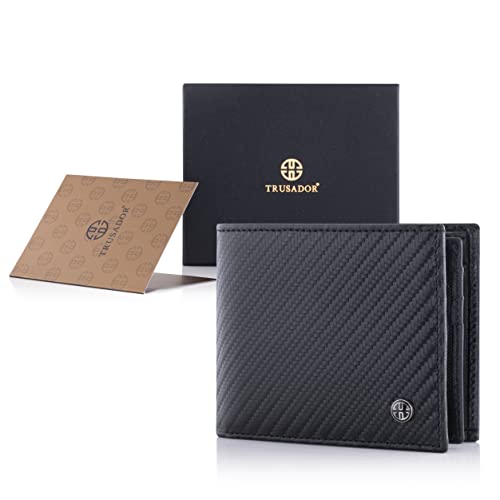 Trusador Treviso Mens Wallets Bifold Leather With Coin Pocket Rfid Blocking (Carbon) #TOP2