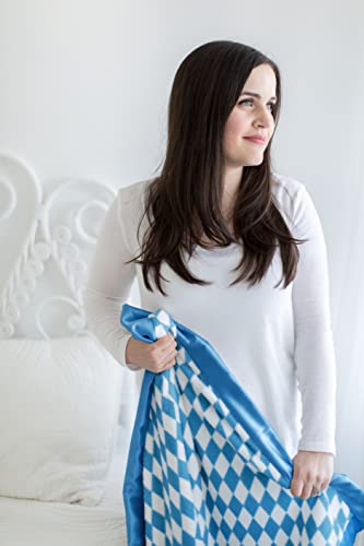 Image of SwaddleDesigns Stroller Blanket, Cozy Plush Baby /Toddler Blanket, 30x40 inches, Forever Diamonds with Blue Satin Trim, Royal Blue