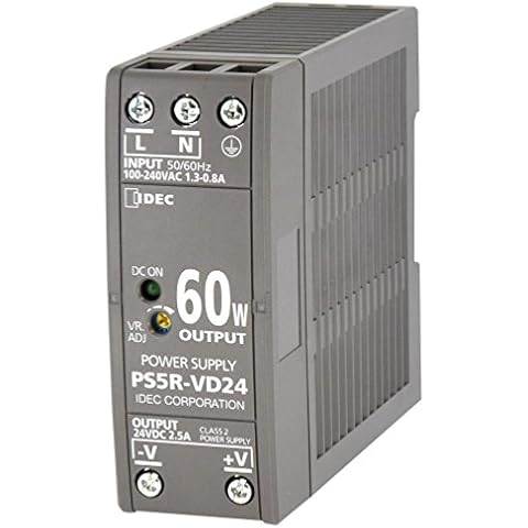 AC/DC DIN Rail Power Supply (PSU), Switching, 1 Output, 60 W, 24 VDC, 2.5 A Cover