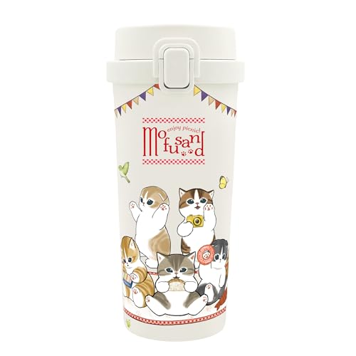 mofusand �X�e�����X �����v�b�V�� �^���u���[ �y �s�N�j�b�N �z 480ml �L ���킢�� �ۉ� �ۗ� �R�b�v 53-4008