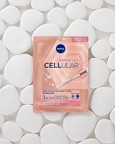 NIVEA CELLULAR Expert Lift Masque Refroidissant Hydratant en Toile Acide Hyaluronique et Bakuchiol