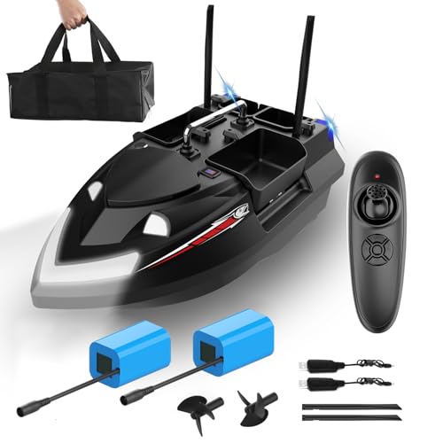 HEVMEVENI RC Bait Boat for Fishing with 4 Bait Containers, 1640FT Remote Range, Line Drop, Cruise...