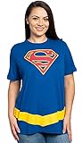 DC Comics Plus Size Womens T-Shirt Supergirl Logo Belt Costume Print (Blue, 3X)