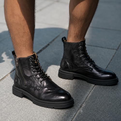 Image of Men's Chelsea Boots with YKK Zipper & Breathable OrthoLite Footbed | Fashion Casual Full-Grain Leather Ankle Boots| Durable Slip-Resistant Rubber Sole for Comfort & Support