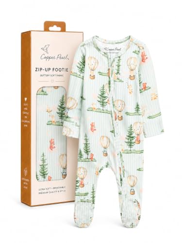 Image of Copper Pearl Bamboo Zip-Up Footie Pajamas - Buttery Soft Sleep and Play Footies for Boys and Girls