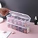 Imagen de Acouto Caja de almacenamiento transparente con múltiples compartimentos organizador para horquillas gomas elásticas lazos accesorios para el cabello sombreros y complementos elegantes funcionales