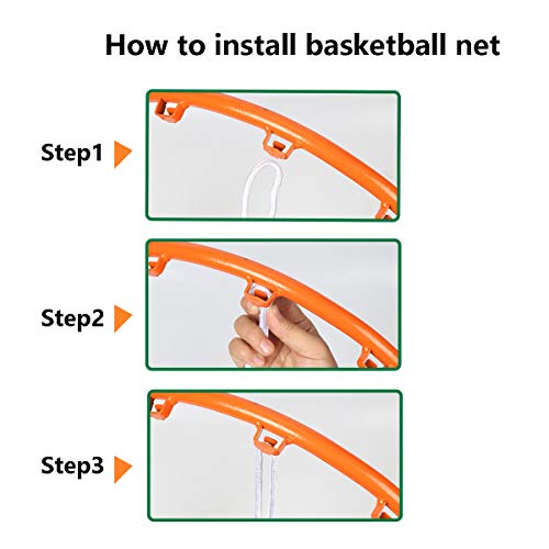 Basketball Net 1 Pack 3 Color 12 Loops Netting Replacement Thicker Ropes Weaved All Weather Bright Coloured Endurable Environment Friendly Polyester - Thumbnail 3