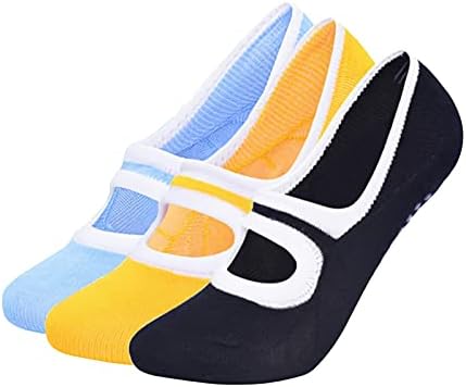 YDUZHUO 3 Pairs Yoga Socks Anti-Slip Breathable Backless Women Pilates Socks Sports Socks for Ballet, Dance, Gym Fitness, 1-2