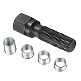GAOLAOSY 14mm Cylinder Head Rethreaded Kit, M14 x 1.25 Car Carbon Steel Spark Plug Thread Repair Tool Set with Tap & 4 Thread Inserts, Auto Repairing Accessories for Damaged Spark Plug Holes