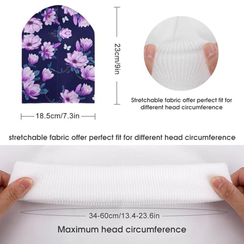 Cherry Blossoms Flower Pattern Kids Beanie Hat for for Girls Boys Children Cap Winter Knitted Chemo Cancer Headwear Accessories Gifts Decoration2
