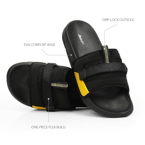Image of Boldfit Sliders for Man,Breathable Mesh One Piece Build,Easy Clean PU Upper,Ultra-Light EVA Sole Slippers for Man,All Day Cushioned Footbed,Anti-Slip Outsole-Modern Two-Tone Design Everyday Wear