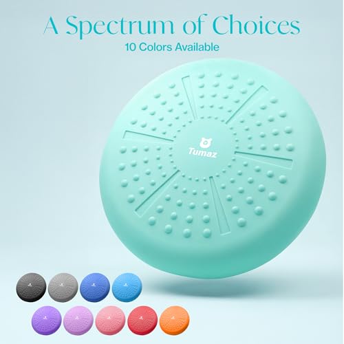 Image of Tumaz Wobble Cushion - Wiggle Seat to Improve Sitting Posture & Stay Focused for Sensory Kids, Balance Disc to Core Strength & Flexible Seating [Extra Thick Balance Board, Pump Included Wobble Board]