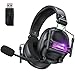 WESEARY Gaming Headset mit Mikrofon, 2,4 G kabelloses Gaming-Headset für PS5, PS4, PC, Switch, Mac, Faltbarer Surround Sound Noise Cancelling Kopfhörer mit LED Licht, Über 50 Stunden Akkulaufzeit