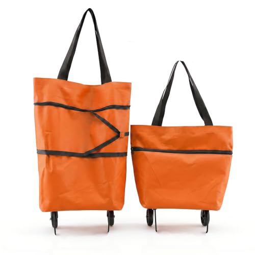 2-in-1 Foldable Shopping Bag with Wheels, Large Capacity & Waterproof (#A3)