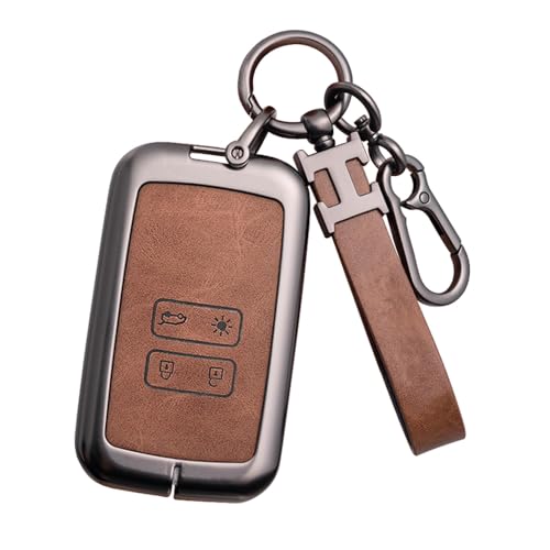 RXXR Coque de clé de voiture pour Renault Clio Megane Koleos Kadjar Kangoo Twingo Talisman Captur Espace Dacia Duster 4 boutons Alliage de zinc (marron)