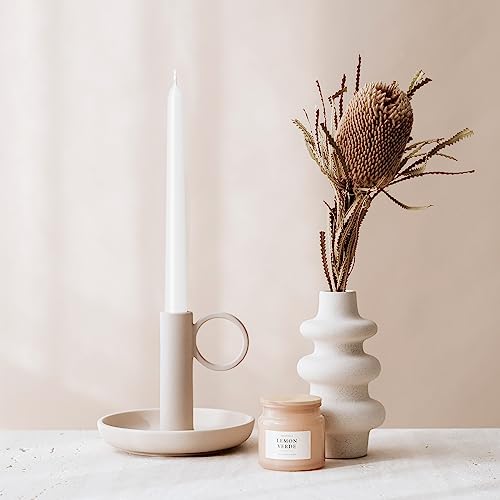 4 Pack White Taper Candles - Taper Candles 10 Inch Dripless, Smokeless & Unscented - 8 Hours Long Burning - Hand Poured Tall Candlesticks - Ideal for Weddings, Dinner Parties, and Home Decor