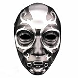 Amonkky Resin Black Silver Malfoy Mask Halloween Party Props Cosplay Mask Halloween Masquerade Costume Props.