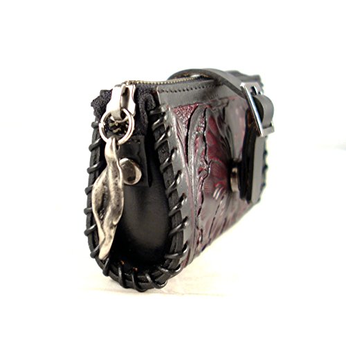 Handmade Leather Coin Purse Pouch For Women, Leather Purse For Change, Leather Change Purse For Women, Mini Size, Gift For Her, Cherry Color #TOP3