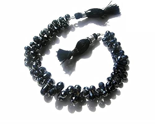 Spinelle noire facettée perles briolettes authentiques pierres naturelles pour bijoux DIY