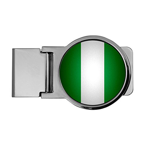 ExpressItBest Premium Money Clip - Flag of Nigeria (Nigerian) - Round Design