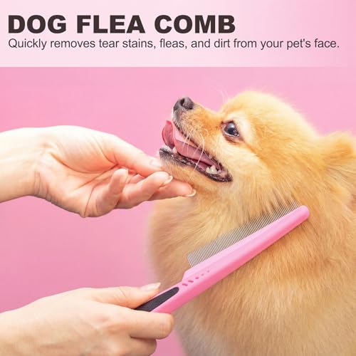Image of Yaomiao Dog Brush Grooming Kit 9 Pcs Kit with Pet Nail Clipper and File Cat Grooming Deshedding Undercoat Rake Comb for All Breeds Sizes Promotes Healthy Skin Coat(Fresh Color)