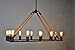 Arteolamp Rope Filament Rectangular Chandelier Jute 39 Inches Rustic Iron Finish Pendant Prestigious (12 Lights Rod) Vintage Pendant Lighting