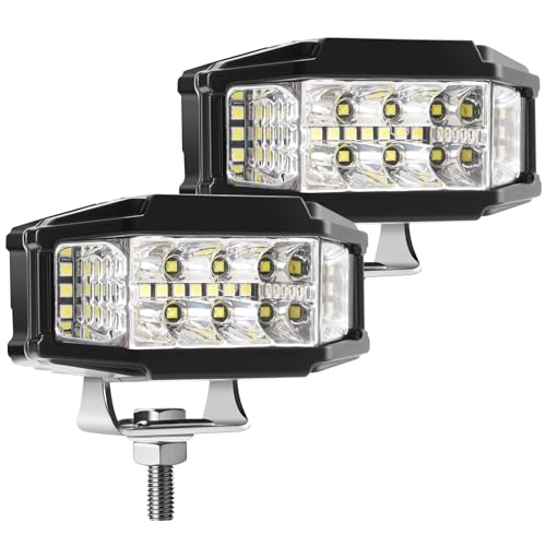 WEKILAM LED Light Pods, 40W LED Off Road Bumper Lights with Adjustable Bracket, 3.5 Inch Waterproof LED Ditch Lights for ATV UTV SUV Truck Motorcycle Boat, 2 Packs by WEKILAM - Used condition - US$20.34