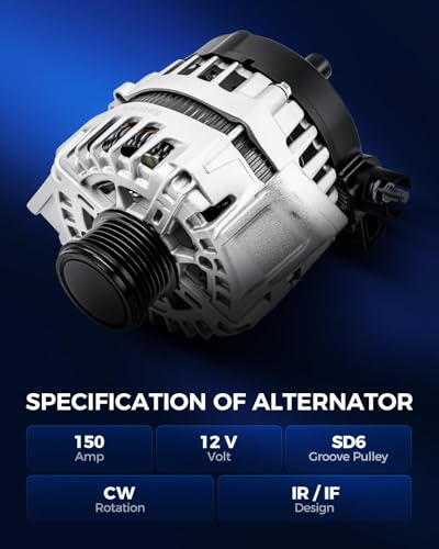 Image of KAX New Alternator Replacement for Ford Focus 2012 150 Amp,12V,CW,SD6 Groove Pulley,Replace for 11618N | Replacement OE 11618N