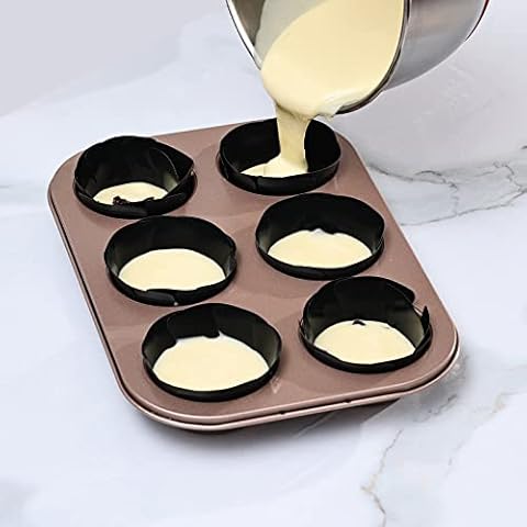 12 PACK Premium PTFE Non-Stick Muffin Liners & Cupcake Liners| Food-Grade Baking Cups | Dishwasher Safe,Reusable Muffin Baking Liners Holders for Standard Muffin Pan By KITCHENRAKU KR (1.8",Black) Cover