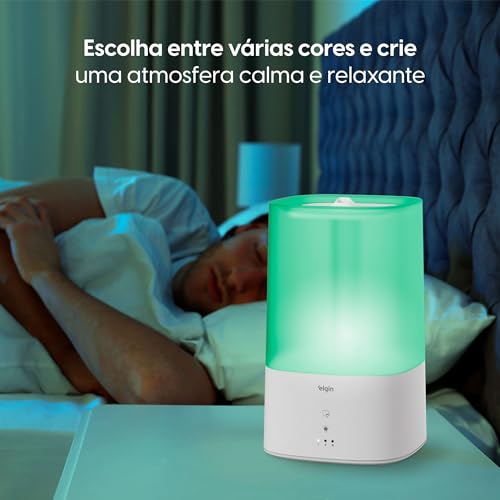 Umidificador de Ar Digital Touch Elgin Capacidade de 4 litros e Iluminação em 3 Cores - Bivolt