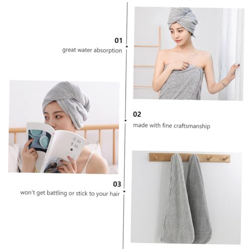 minkissy 6 Peças Secador De Cabelo Tiara Infantil Touca De Banho Grande Turbante Secagem Rápida Toal