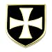 Knights Templar Crusader White Cross Black Shield Masonic Lapel Pin - 1" Tall