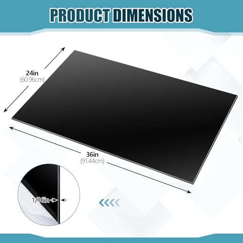 Feuille de plastique polycarbonate noir transparent 61x91,4 cm - 2