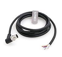 SZRMCC M12 A Code 8 Pin Stecker Rechtwinklig auf Öffnen Kabeln I/O Sensor Kabel Wasserdicht Geschirmt Luftfahrt SignalKabel für Industrielle Feldbus Modul Gerät Netzwerk (2m)
