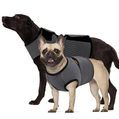Image of KOESON Dog Anxiety Calming Vest, Breathable Dog Thunder Jacket, Adjustable Pet Stress and Anxiety Relief Shirt for Thunderstorm, Fireworks, Grooming, Vet Visit, Travel, Separation, XS-3XL