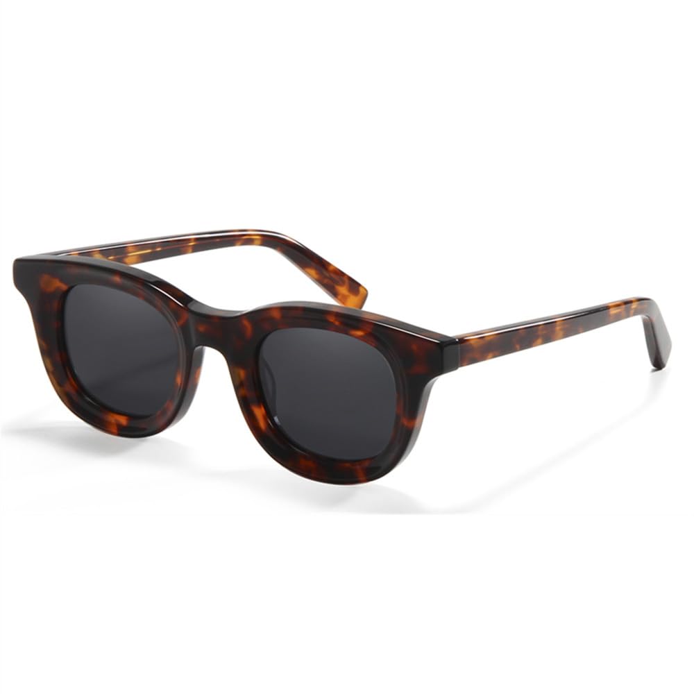 Occhiali da sole rotondi vintage in acetato con taglio smussato Donna Uomo Occhiali da sole polarizzati Occhiali da sole UV400