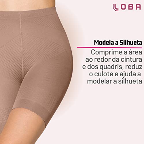 Kit 3 Shorts Cinta Modeladora Shorts Levanta Bumbum Shorts Redutor Loba By Lupo, 3 Pó de Arroz, M