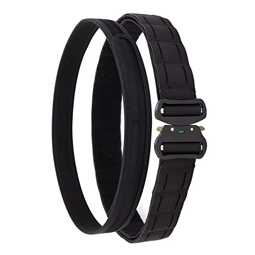 Tuxapo 2" Tactical Belt Molle With 1.5" Inner Belt, Laser Cutting Quick Release Battle Belts For Men #TOP1