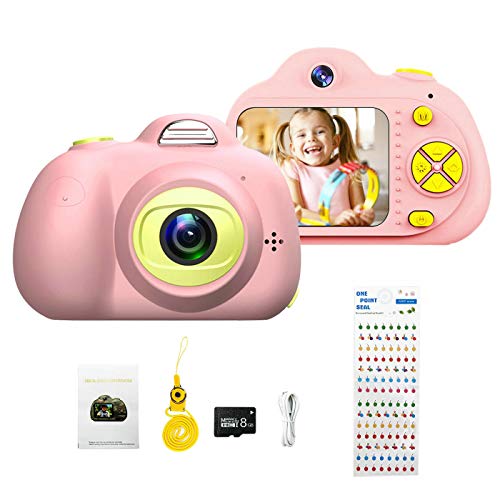 Lumsburry Kids Digital Camera 8.0 MP HD 2.0 inches Screen Mini Children Camcorder Video Recorder Shockproof Selfie Toy for Age 3-10 Children (Pink)