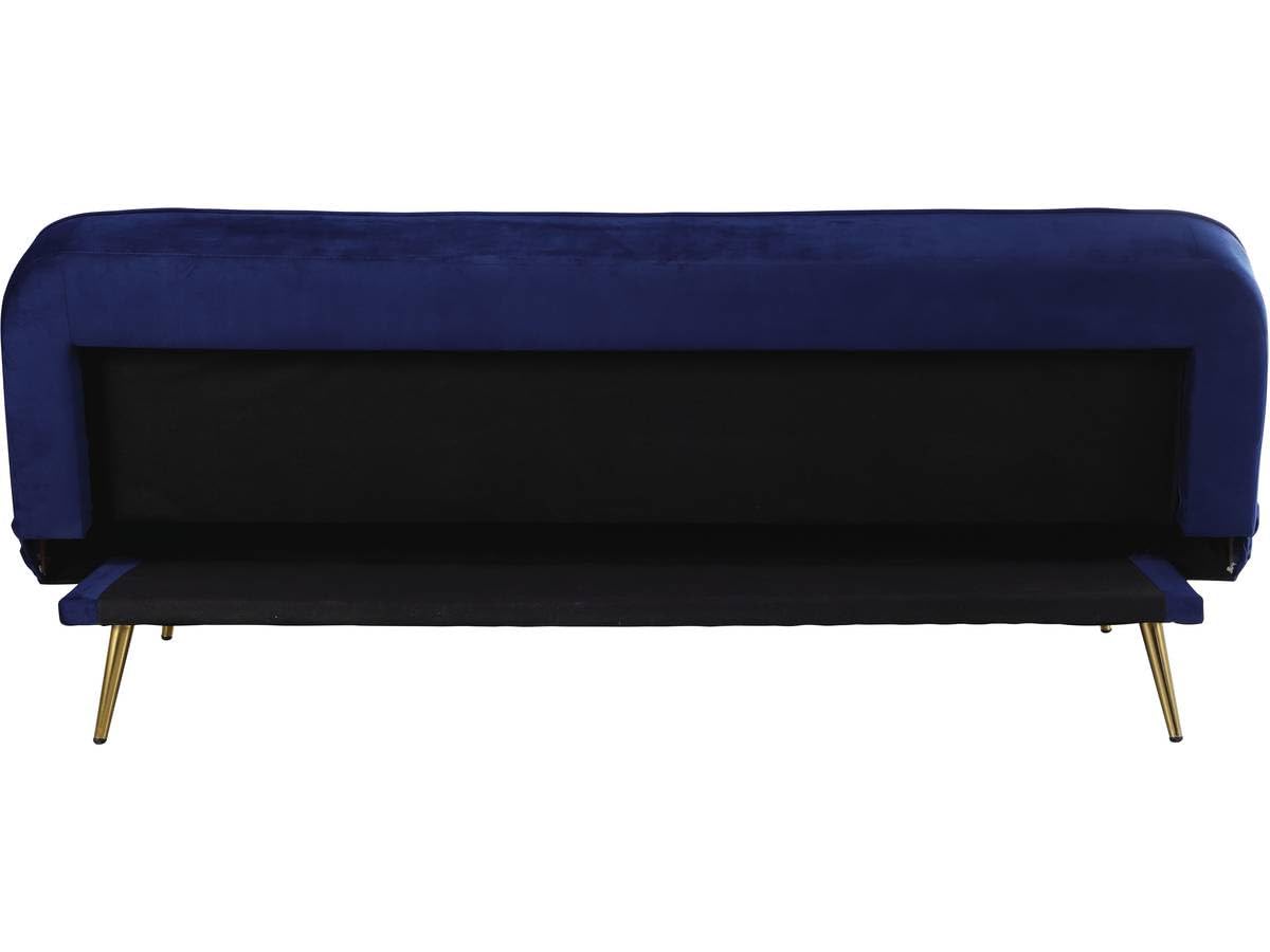 Habitat et Jardin Canapé Clic Clac en Velours James - 180 x 83 x 75 cm - 3 Places - Bleu foncé