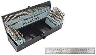 Accusize Industrial Tools 115Pcs M35 Hss Plus 5% Cobalt Premium Professional Drill Bits Set, 135 Deg Split Point, 1 of 4R 6'' x 3/4'' Ruler, 0422-Eg06