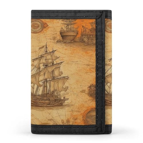 Organiseur de documents de qualité supérieure avec motif boussole marine
