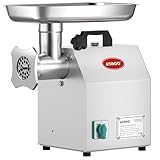 Commercial Meat Grinder #12, 1HP Heavy Duty Industrial Stainless Steel Meat Mincer, Sausage Stuffer with 2 Blades, 2 Plates & 3 Sausage Tubes, Meat Grinder Machine for Commercial & Home Kitchen Use
