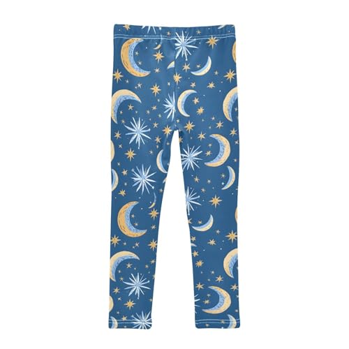 Moon and Stars Girls Leggings Ultra Soft Compression Yoga Gym Pants for Kids 4-10T2